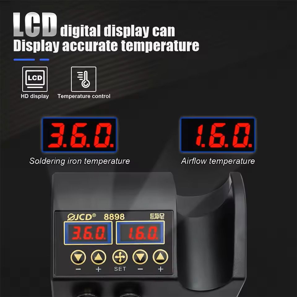 HighPower 2in1 Soldering Station With Hot Air Gun And Adjustable Temperature 1