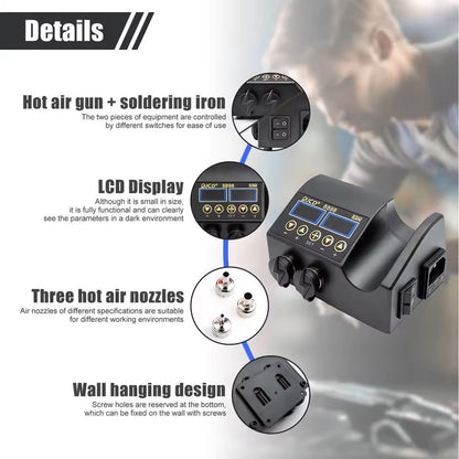 HighPower 2in1 Soldering Station With Hot Air Gun And Adjustable Temperature 3