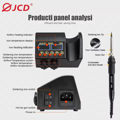 HighPower 2in1 Soldering Station With Hot Air Gun And Adjustable Temperature 4