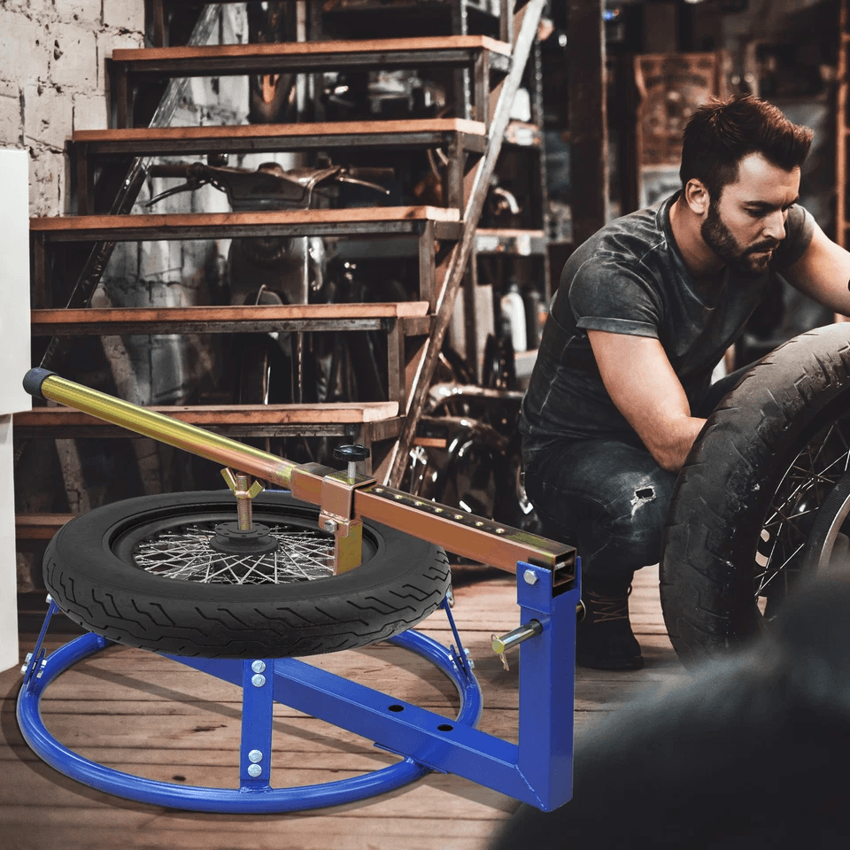 Diameter Portable Motorcycle Tire Changing Stand With Adjustable Height HeavyDuty Motorbike Wheel C 1
