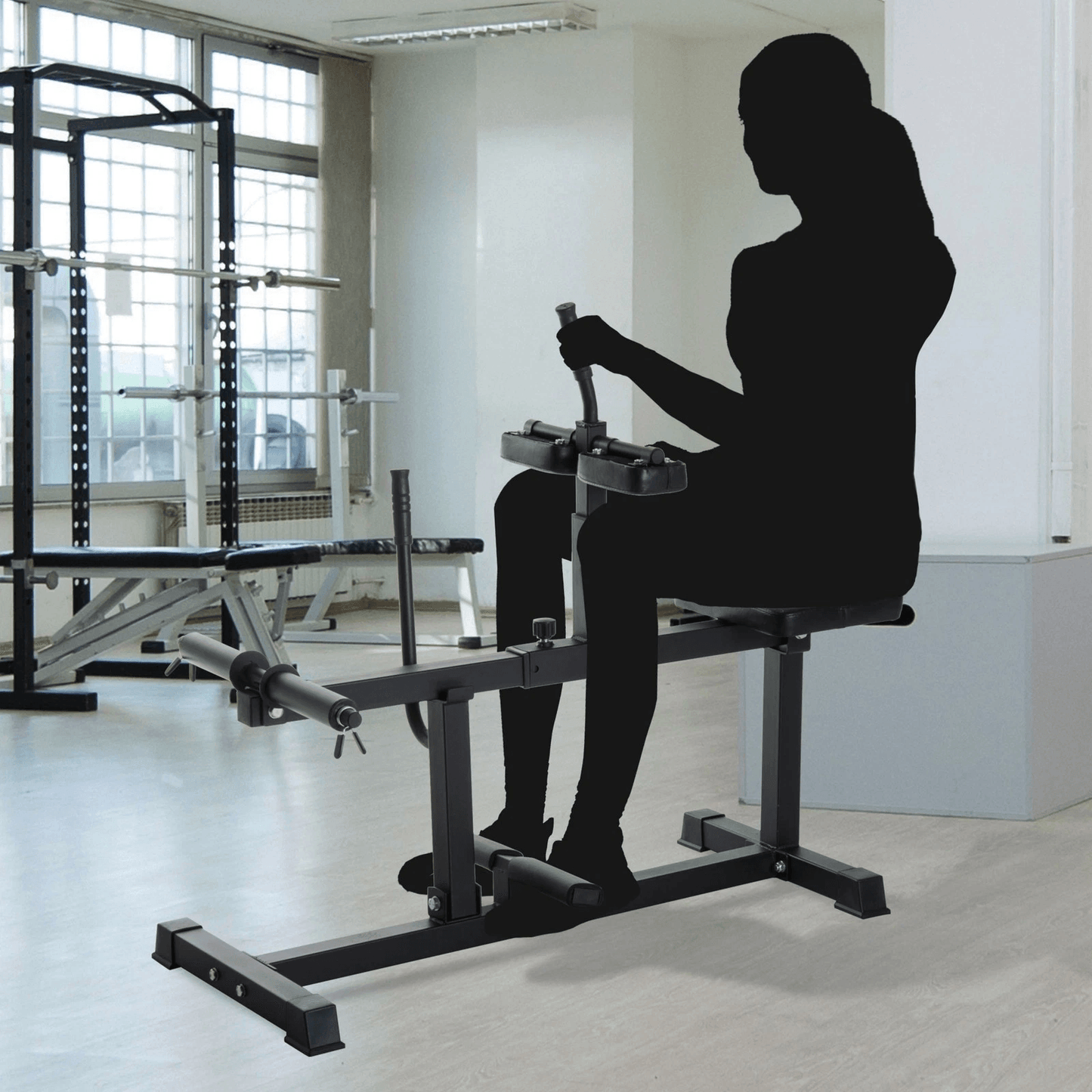 Soozier Seated Calf Raise Machine, Heavy Duty Home Gym Strength Training Equipment for Lower Leg Muscle Exercise