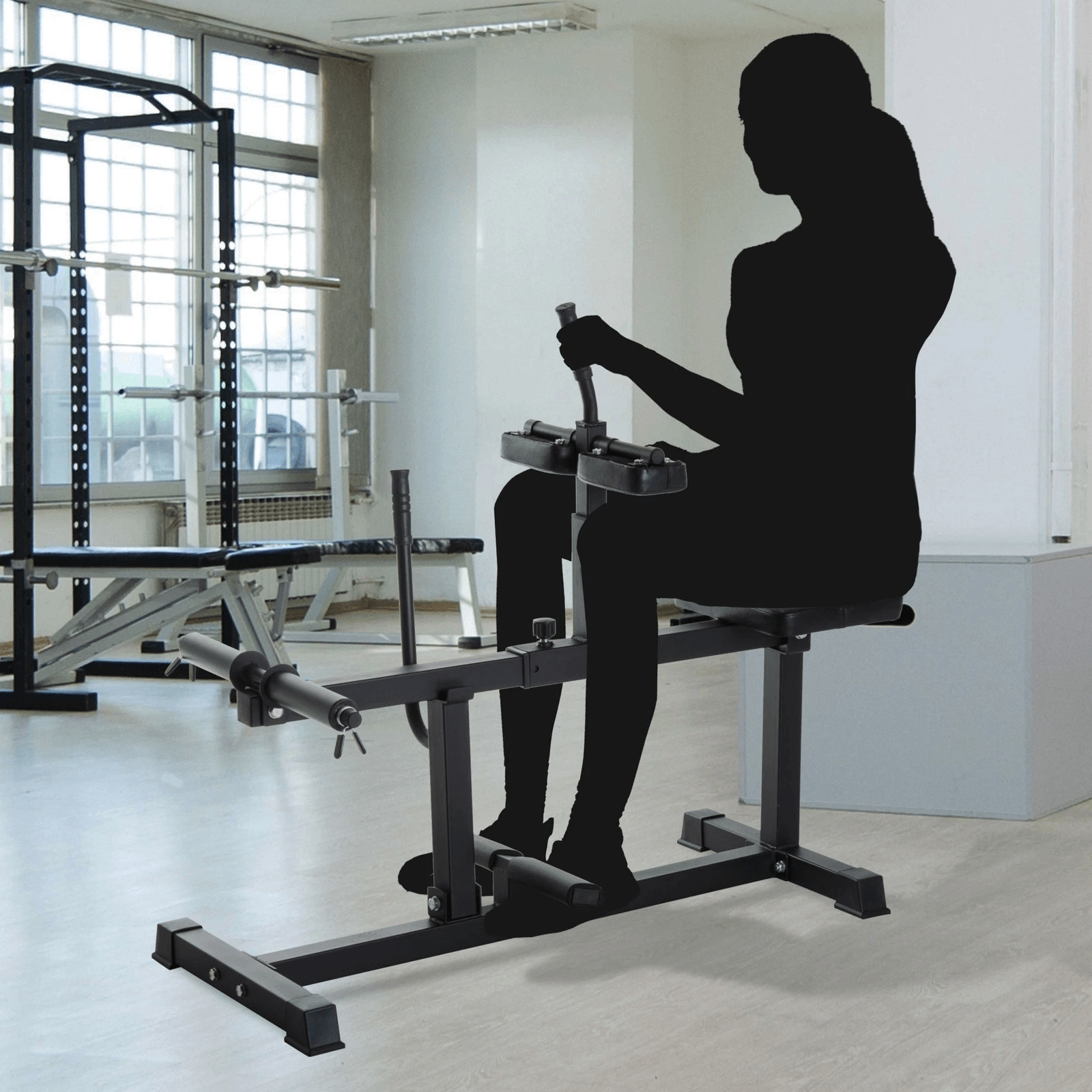 Soozier Seated Calf Raise Machine, Heavy Duty Home Gym Strength Training Equipment for Lower Leg Muscle Exercise
