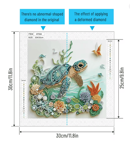 Turtle And Flower 5D Diamond Art Kit  DIY Special Shape Painting For Beginners 2