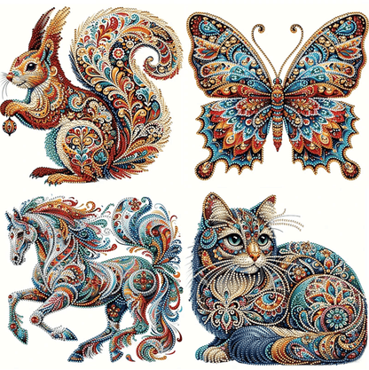 Animal Diamond Painting Kit – DIY Partial Drill Butterfly, Rabbit, and Cat Art for Adults and Kids