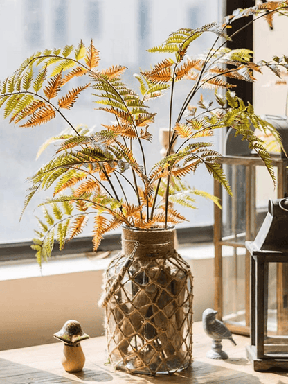 Boho Glass Vase With Woven Hemp Rope  Decorative Vase For Dried Flowers And Table Styling 1