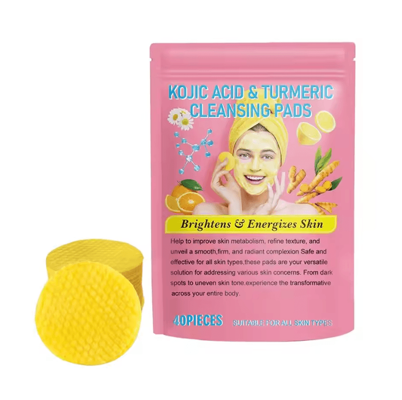Turmeric Kojic Acid Cleansing Pads – Exfoliating Facial Wipes for Bright, Clear Skin