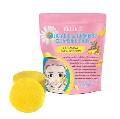 Turmeric Kojic Acid Cleansing Pads  Exfoliating Facial Wipes For Bright Clear Skin 1