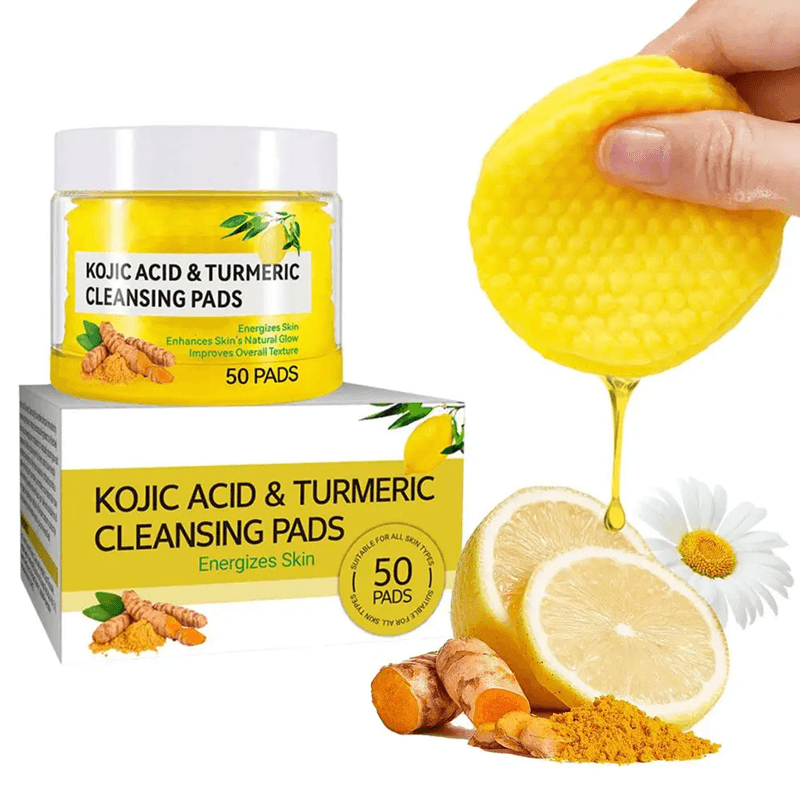 Turmeric Kojic Acid Cleansing Pads  Exfoliating Facial Wipes For Bright Clear Skin 3