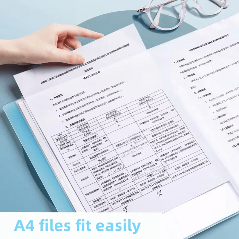 60 Page A4 Document Organizer Morandi Color Plastic Folder With Clear View Panels 4