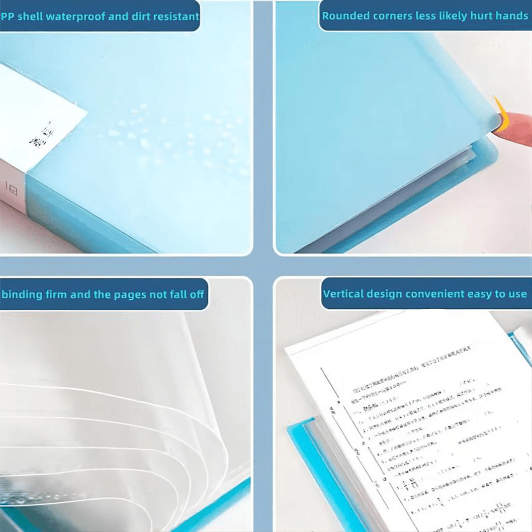 60 Page A4 Document Organizer Morandi Color Plastic Folder With Clear View Panels 3