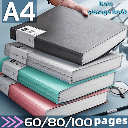 60 Page A4 Document Organizer Morandi Color Plastic Folder With Clear View Panels 1