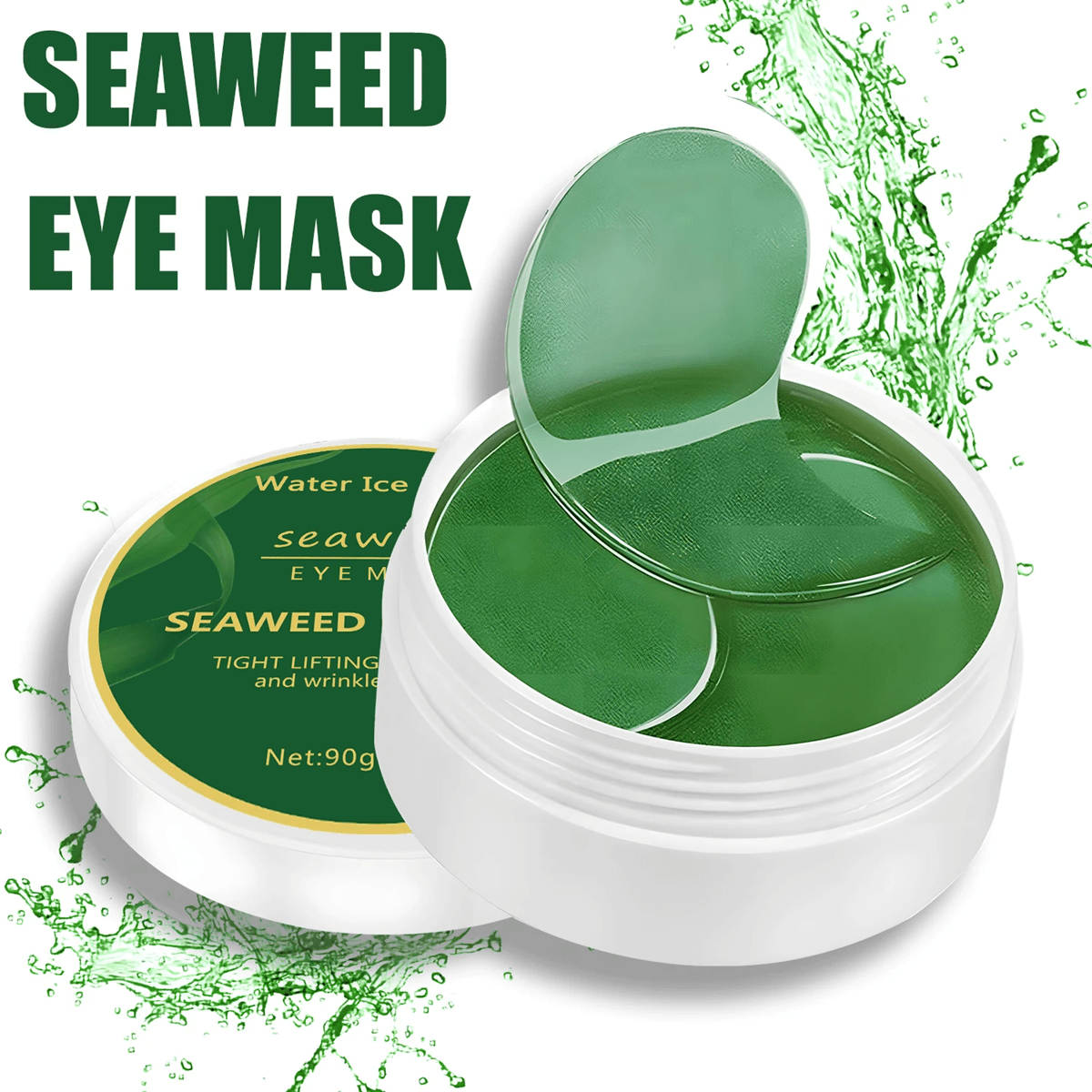 60 Piece Collagen Eye Patch Seaweed Under Eye Mask for Dark Circles and Hydration