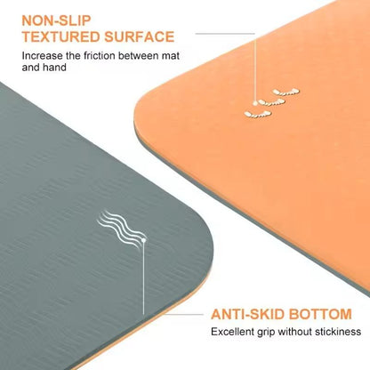 Eco Friendly Non Slip Yoga Mat With Carrying Strap For Home Fitness And Pilates 3