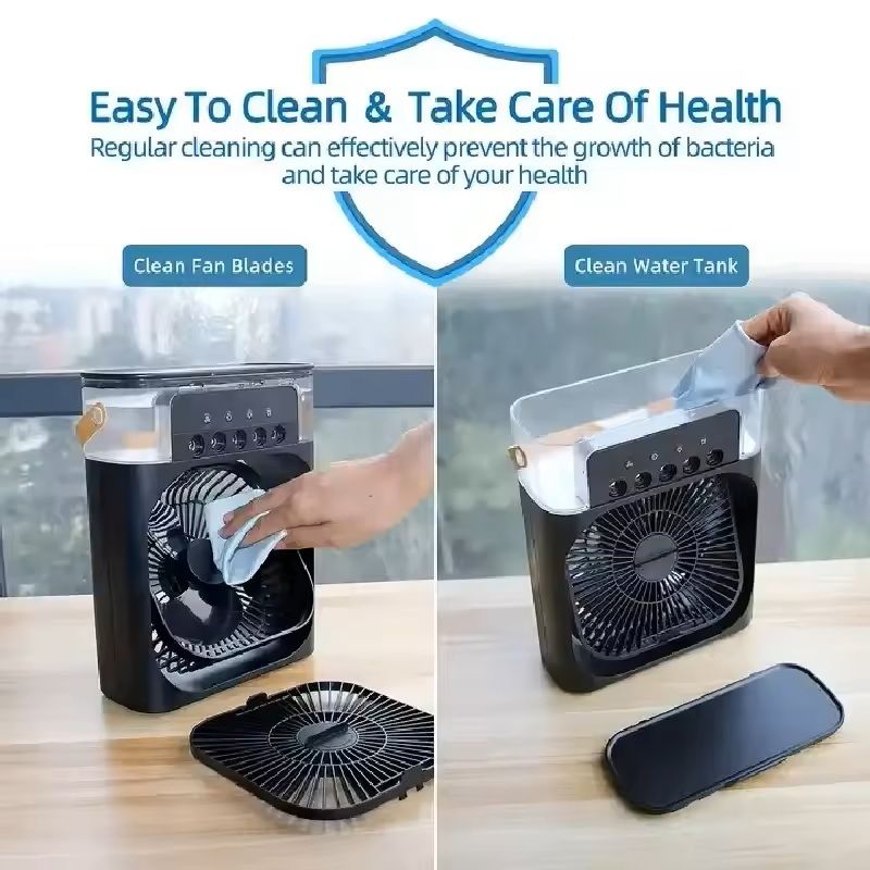 3in1 Portable Air Cooler Fan With Humidifier And Night Light 6
