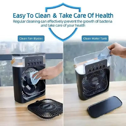 3in1 Portable Air Cooler Fan With Humidifier And Night Light 6