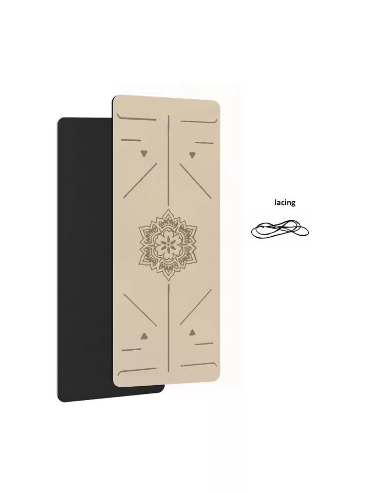 NonSlip TPE Yoga Mat With Body Alignment Guide 9