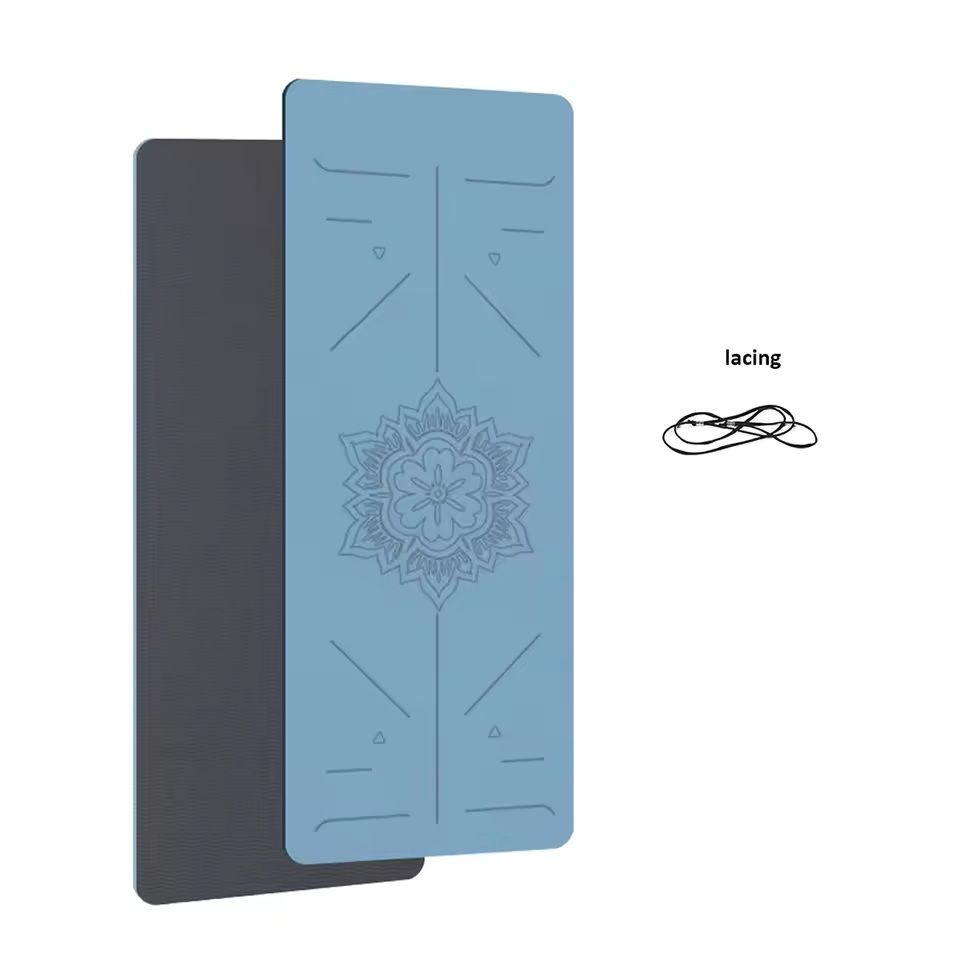 NonSlip TPE Yoga Mat With Body Alignment Guide 3