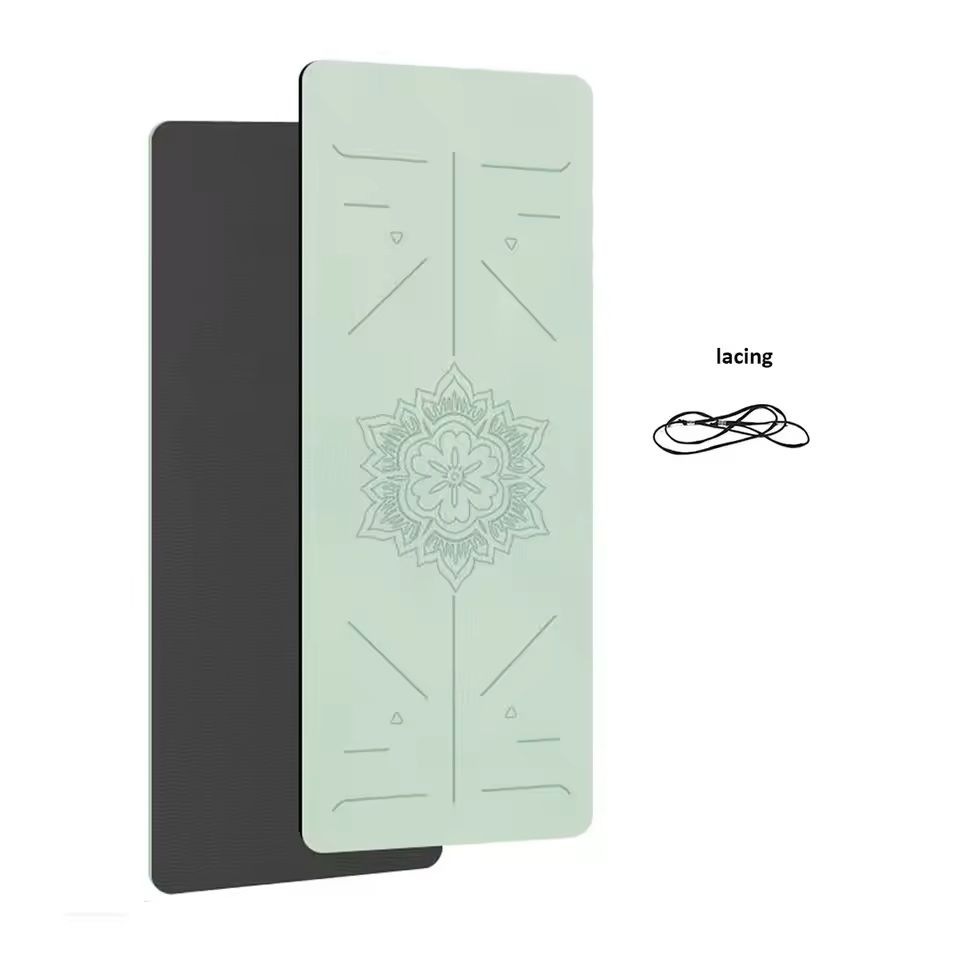 NonSlip TPE Yoga Mat With Body Alignment Guide 8