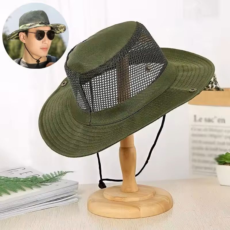 Breathable Outdoor Bucket Hat with Mesh for Sun Protection