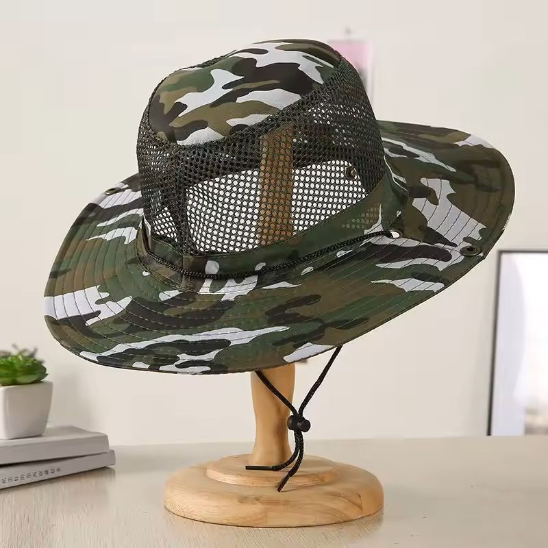 Breathable Outdoor Bucket Hat With Mesh For Sun Protection 8