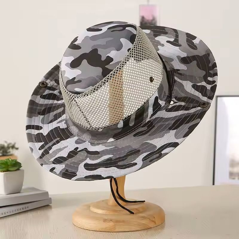 Breathable Outdoor Bucket Hat With Mesh For Sun Protection 12