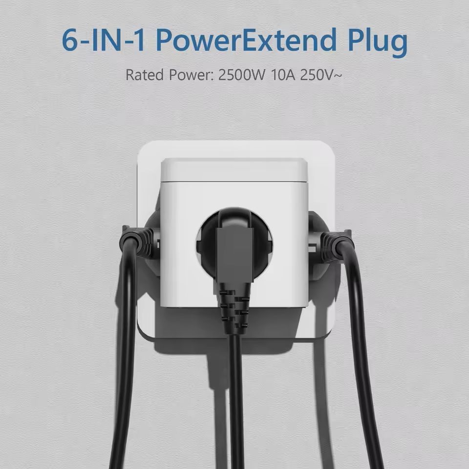 Cube Wall Socket Extender with USB and Type-C Charging