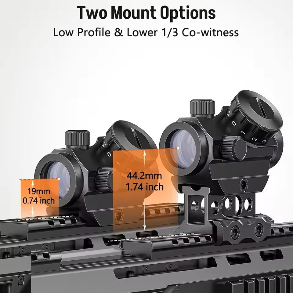 1x25mm Red Dot Reflex Sight With Riser Mount For Tactical Accuracy 1