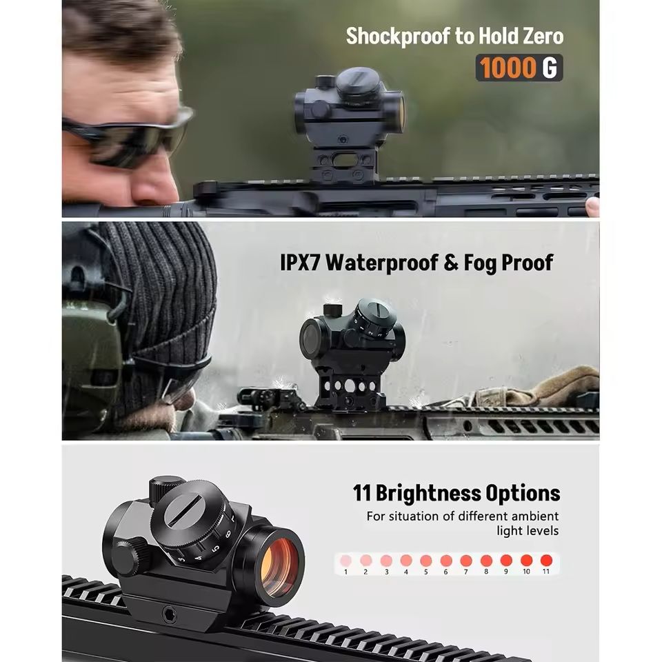 1x25mm Red Dot Reflex Sight With Riser Mount For Tactical Accuracy 3