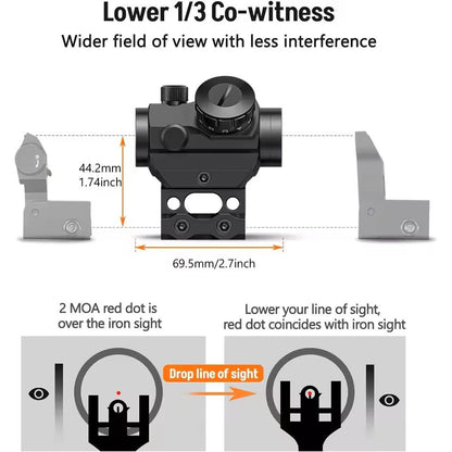 1x25mm Red Dot Reflex Sight With Riser Mount For Tactical Accuracy 6