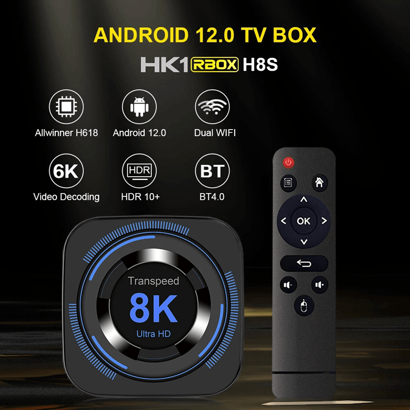 Transpeed Android TV Box with 8K Support and Dual WiFi Streaming