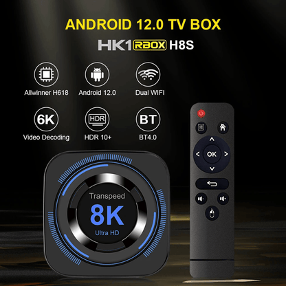 Transpeed Android TV Box with 8K Support and Dual WiFi Streaming