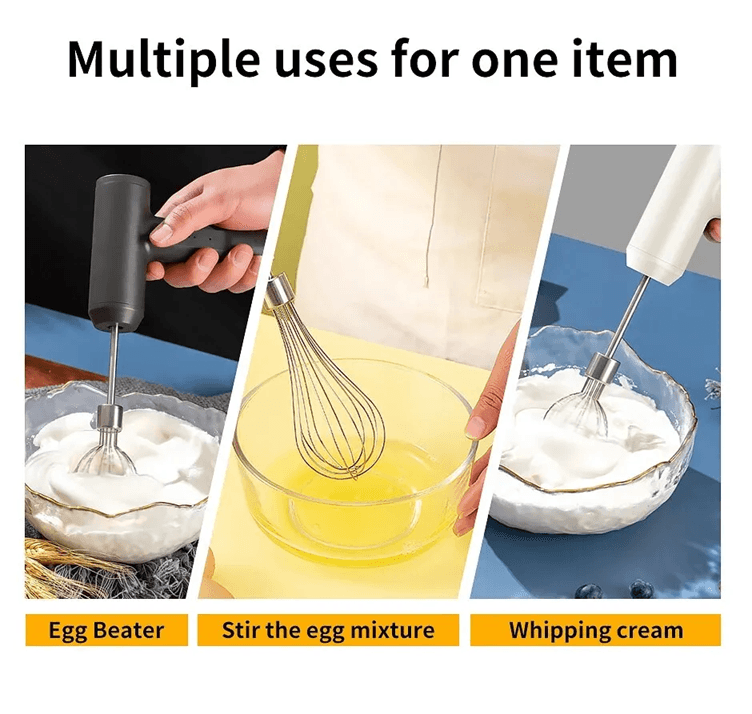 Wireless Electric Hand Mixer With 3 Speeds For Baking And Cooking 2