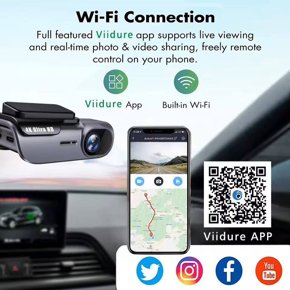 4K UHD Dash Cam With WiFi Night Vision And 24Hour Monitoring 2
