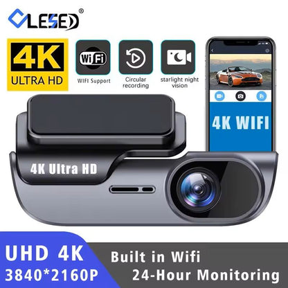 4K UHD Dash Cam with WiFi, Night Vision, and 24-Hour Monitoring