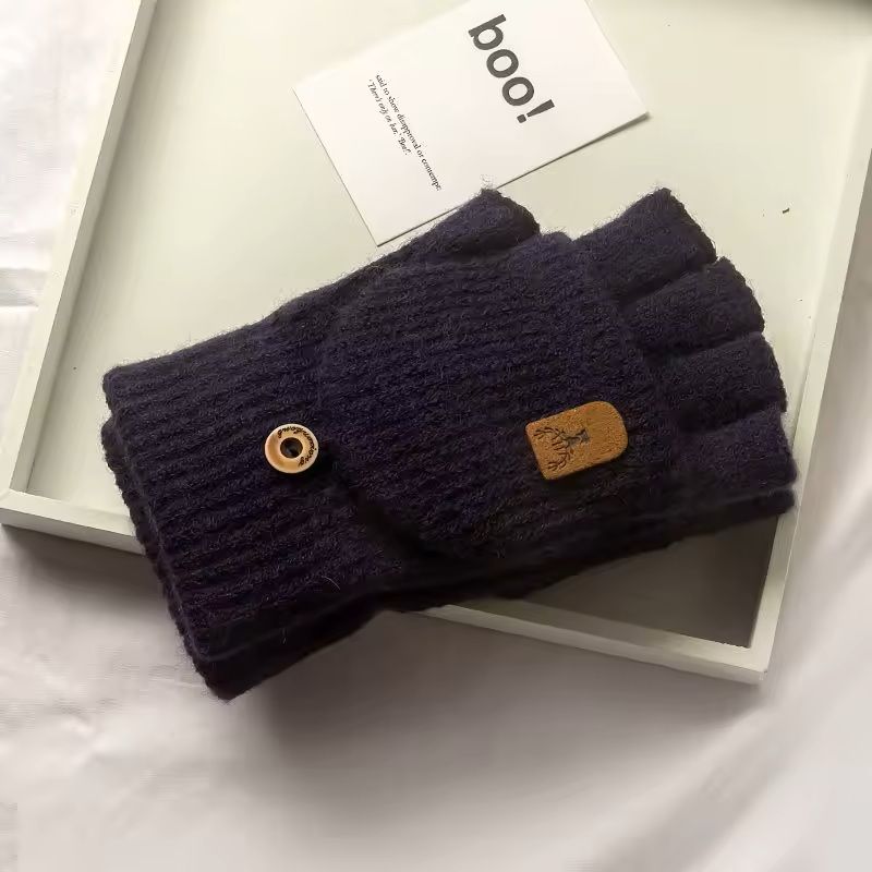 Knitted Fingerless Winter Gloves With Touch Screen Function 5