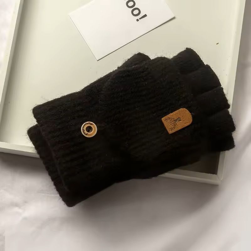 Knitted Fingerless Winter Gloves With Touch Screen Function 8