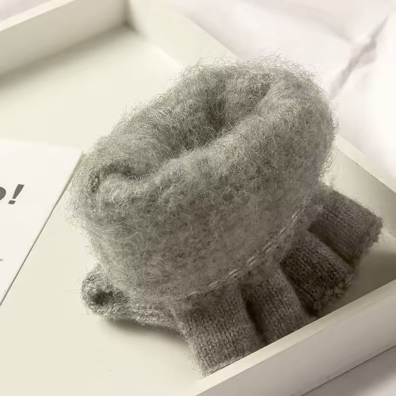 Knitted Fingerless Winter Gloves With Touch Screen Function 4