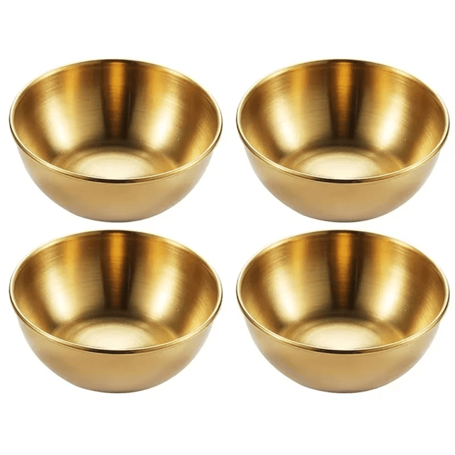 Stainless Steel Gold Sauce Dish Set For Appetizers And Seasoning 4