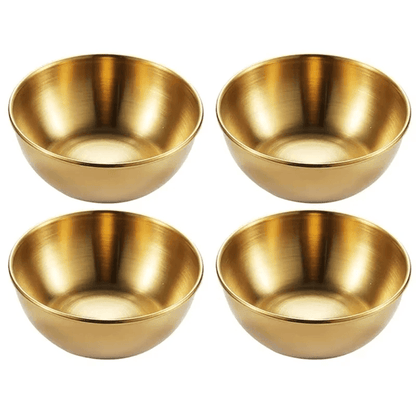 Stainless Steel Gold Sauce Dish Set For Appetizers And Seasoning 4