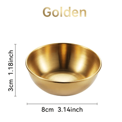 Stainless Steel Gold Sauce Dish Set For Appetizers And Seasoning 6