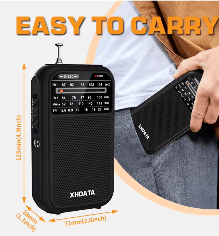 XHDATA D220 Portable Retro Radio With FM MW SW And High Sensitivity DSP 2