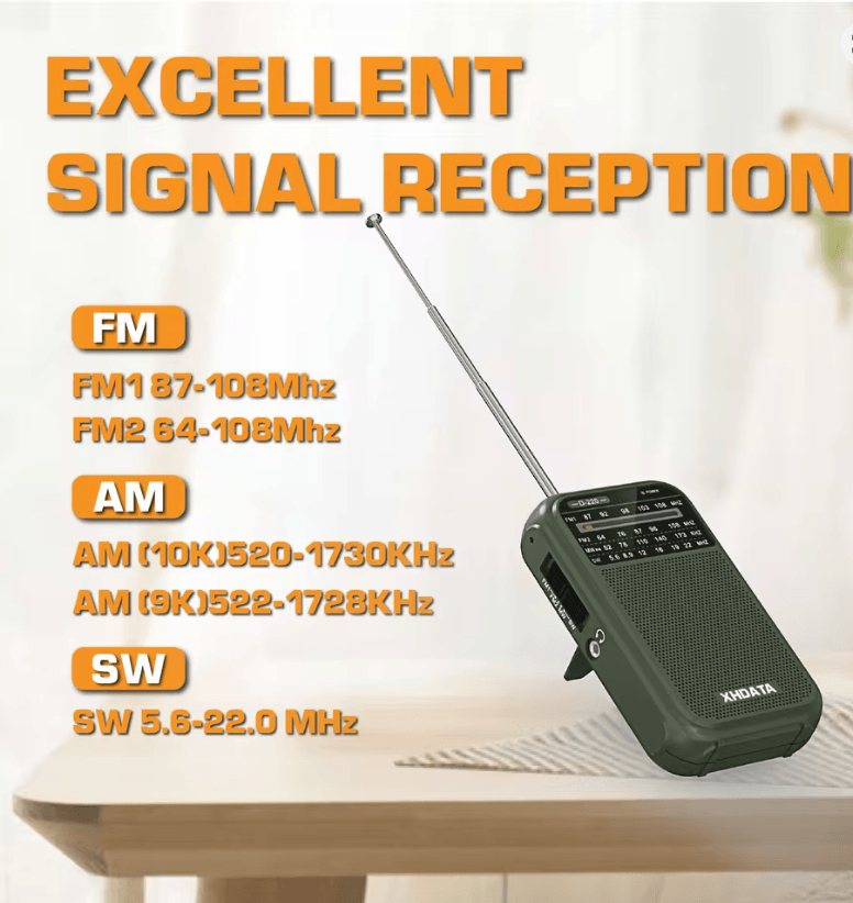 XHDATA D220 Portable Retro Radio With FM MW SW And High Sensitivity DSP 1