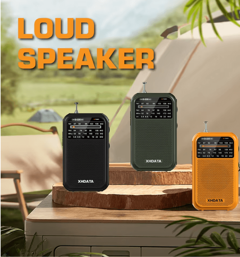 XHDATA D220 Portable Retro Radio with FM MW SW and High Sensitivity DSP
