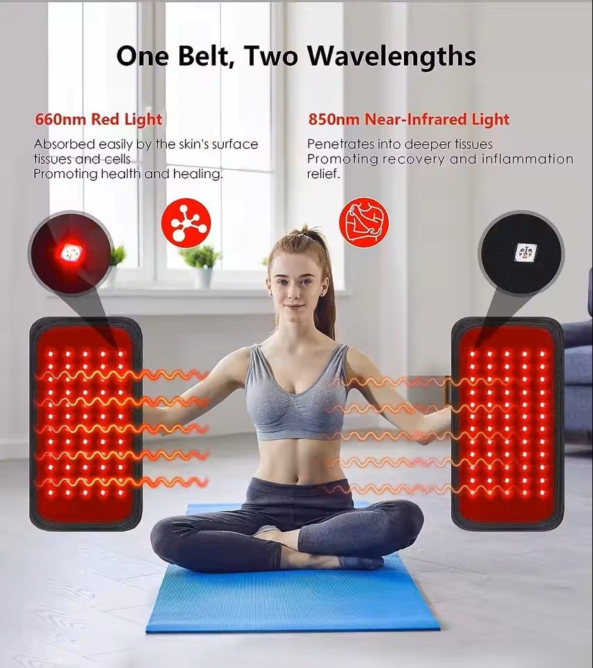Red And Infrared Light Therapy Belt With 60 LEDs For Slimming And Pain Relief 1