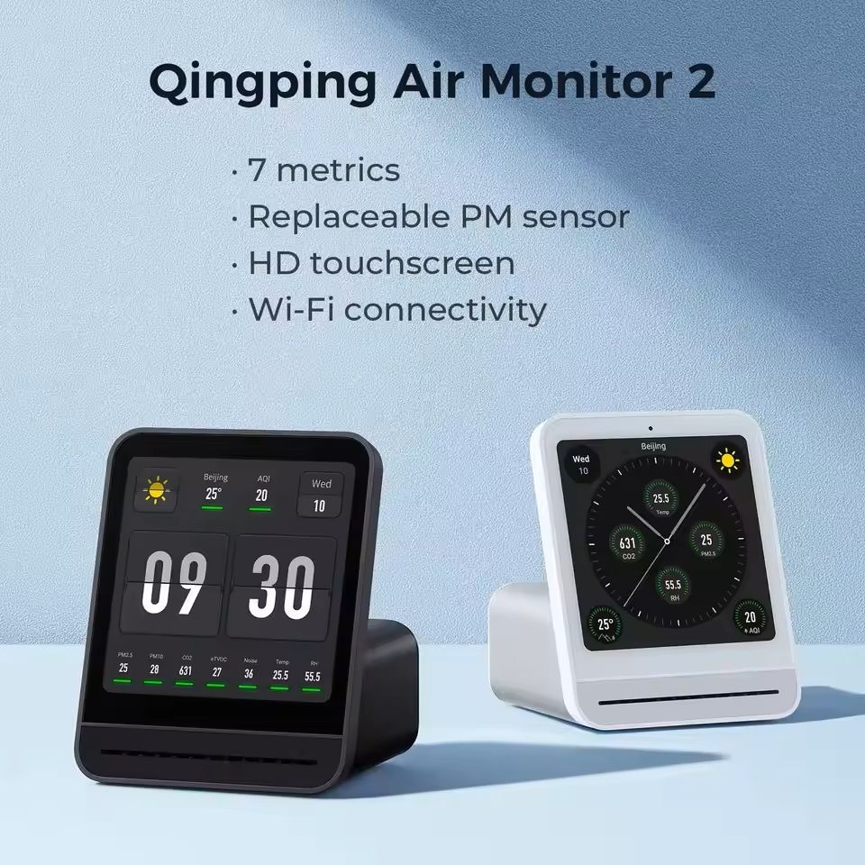 Smart Air Quality Monitor with Touchscreen and CO2 PM2.5 Sensor