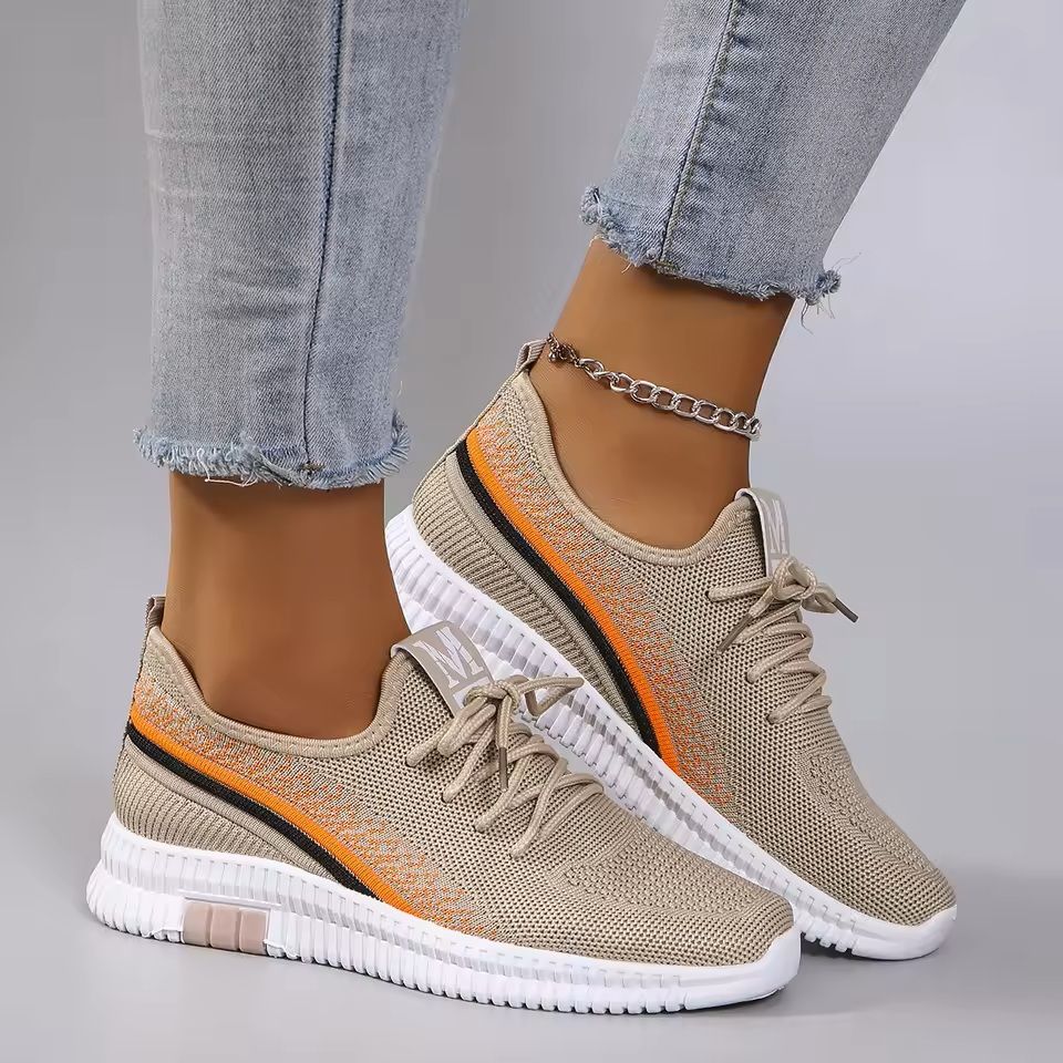 Womens Breathable Mesh Flat Sneakers For Summer Comfort 1