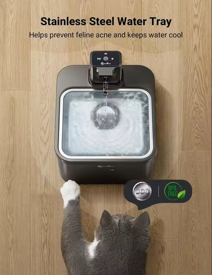 Automatic Stainless Steel Pet Water Fountain With Wireless Sensor And Battery 2