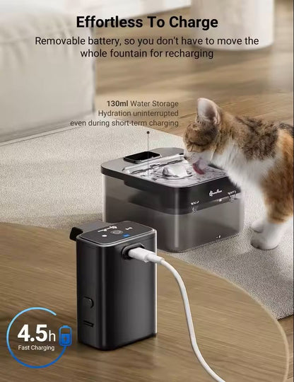 Automatic Stainless Steel Pet Water Fountain With Wireless Sensor And Battery 4