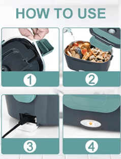 Portable Electric Lunch Box With 15L Capacity Heated Food Warmer For Car And Home Use 2