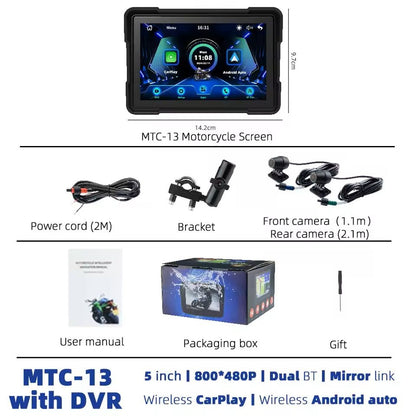 5 Inch Wireless CarPlay And Android Auto GPS Display For Motorcycles 8